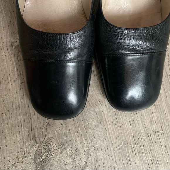 VINTAGE CHANEL Block Heel Shoes Black Silver Size 38 - Picture 7 of 16